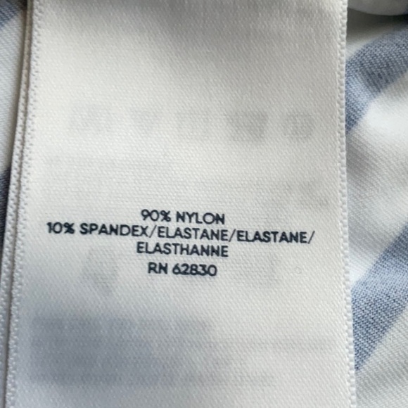 Lands’ End Nautical Horizontal Stripes Crew Neck Rash Guard UPE Swim Tee Size L - Picture 5 of 10